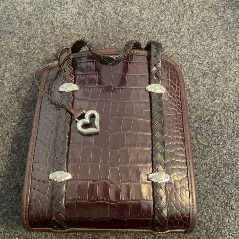 Brighton brown leather satchel bag with crossbody